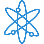 nuclear power icon in blue