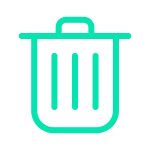 waste icon in aqua